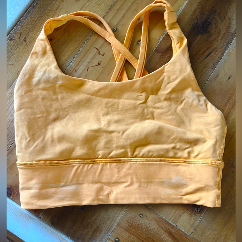 LULULEMON ORANGE CRUSH AOORTS BRA SZ4